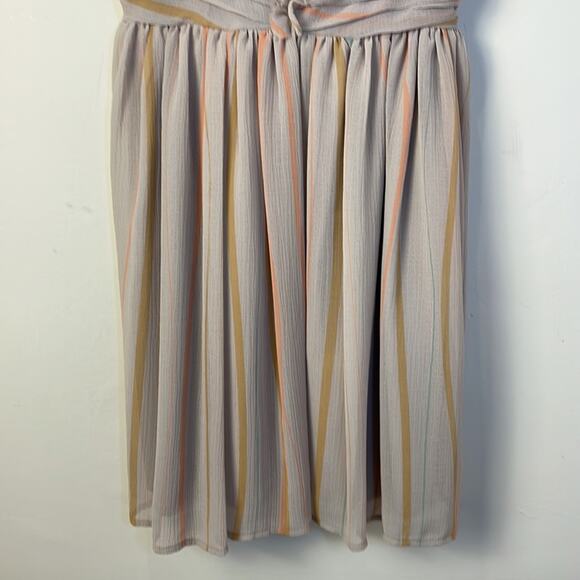 Doo.Ri Macy's Dove Gray & Tan Ruched Bodice Sundress - Size 4 - Picture 3 of 8